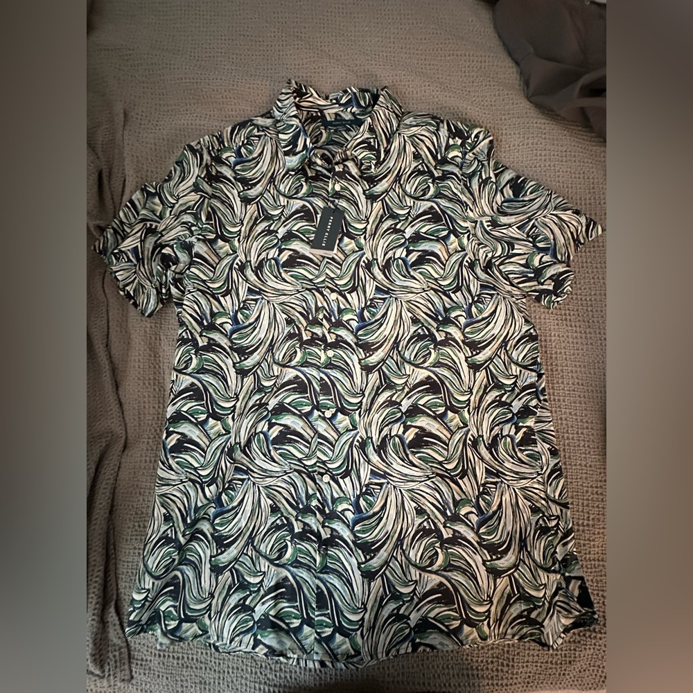 Men’s 2XLT Perry Ellis Tropical Button Down Shirt